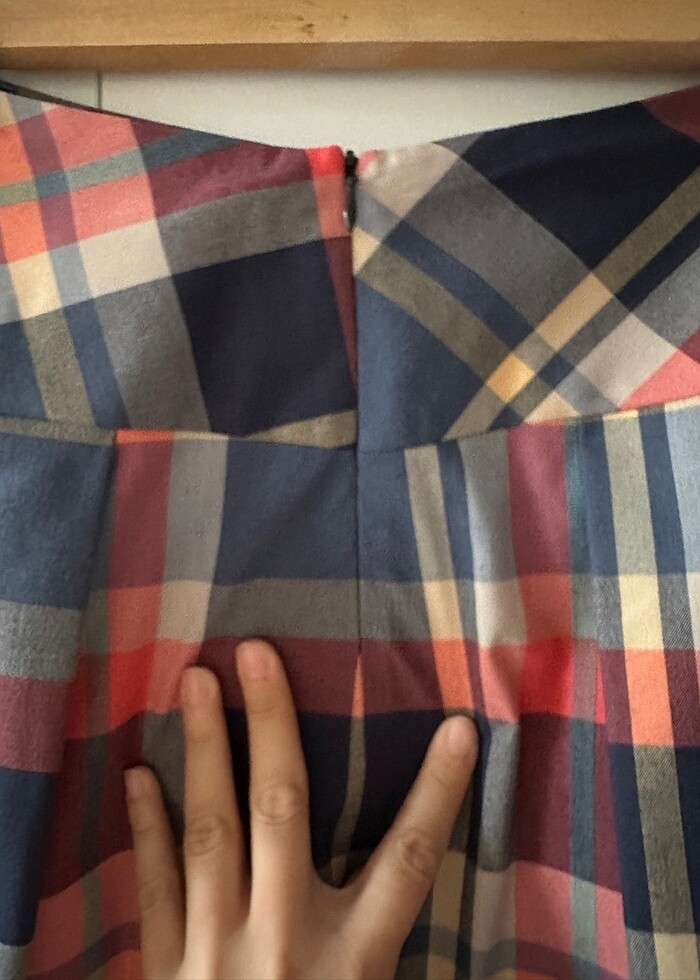 Chima ekose pileli etek - Görsel 4