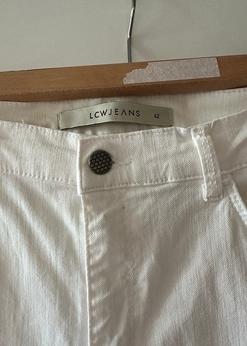Beyaz Kadın Midi Boy Pamuklu Jean - Görsel 5