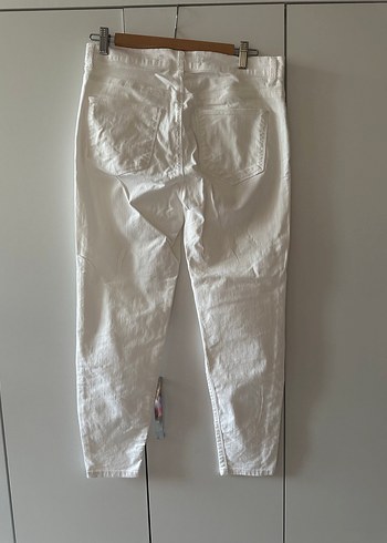 Beyaz Kadın Midi Boy Pamuklu Jean - Görsel 3