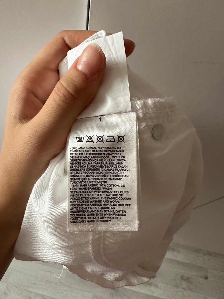 Beyaz Kadın Midi Boy Pamuklu Jean - Görsel 2