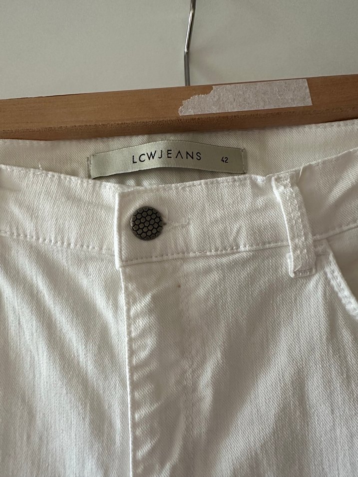 Beyaz Kadın Midi Boy Pamuklu Jean - Görsel 5