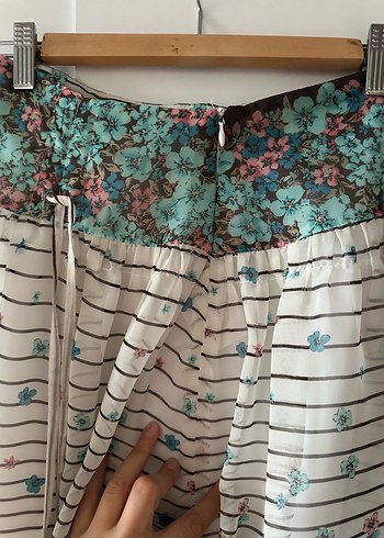 Piliseli Midi Bohem Çok Renkli Kadın Etek - Görsel 5