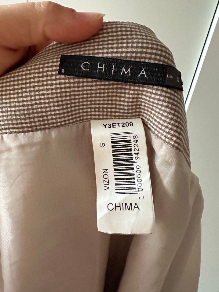 Bej Pilili Midi Keten Etek - Görsel 5