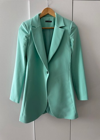 Zara Mint Yesili Tek Dugmeli Blazer Ceket