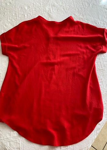 Kısa Kollu Fermuarlı V Yaka Bluz - Görsel 4