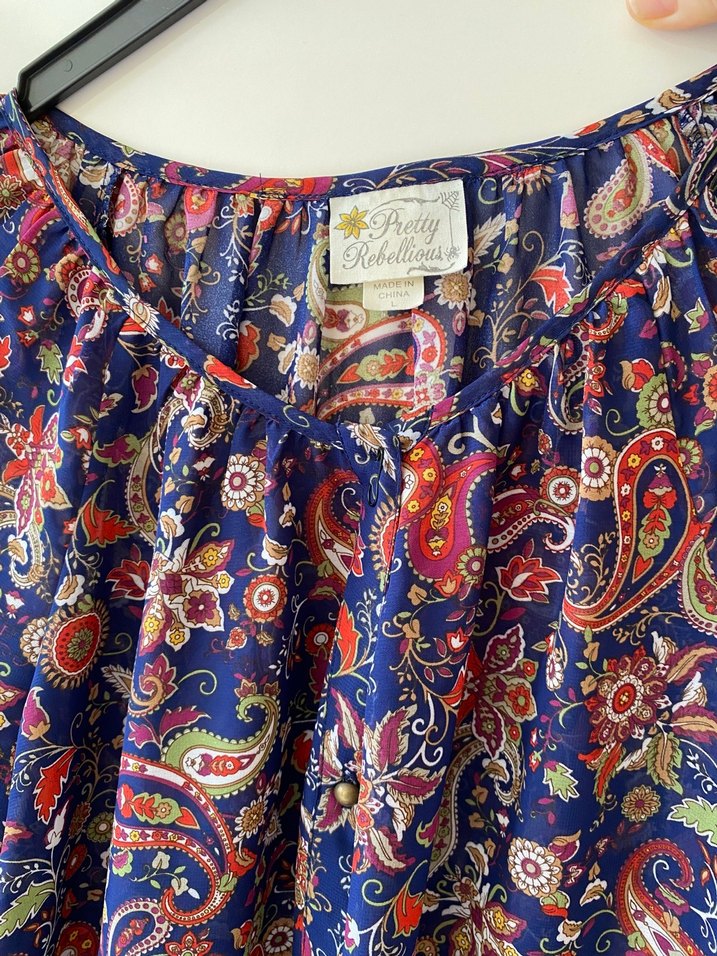 Bohem Desenli Düğmeli Kadın Bluz - Görsel 4