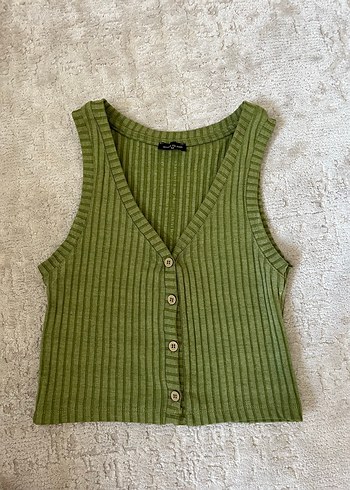 Trendy Fitilli Örme Kadın Bluz