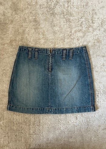 Diğer Vintage Mavi Denim Mini Etek