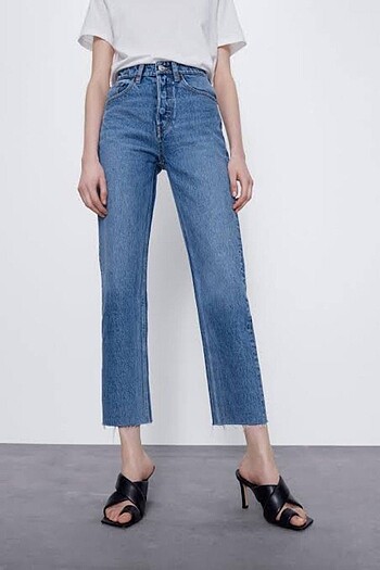 zara high rise straight jean