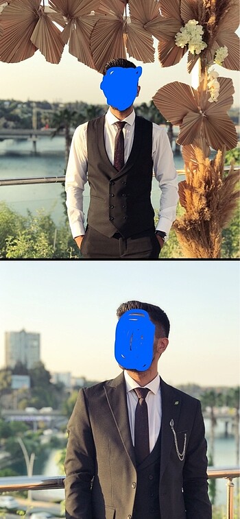 Takım elbise yelekli damatlık özel gün