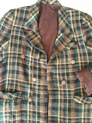 diğer Beden vintage ekose desenli ceket 