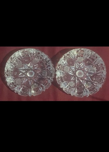 Vintage Soyut Desenli Cam Tabaklar - Görsel 4