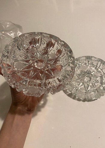 Vintage Soyut Desenli Cam Tabaklar - Görsel 2