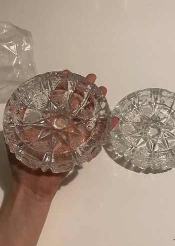 Vintage Soyut Desenli Cam Tabaklar - Görsel 3