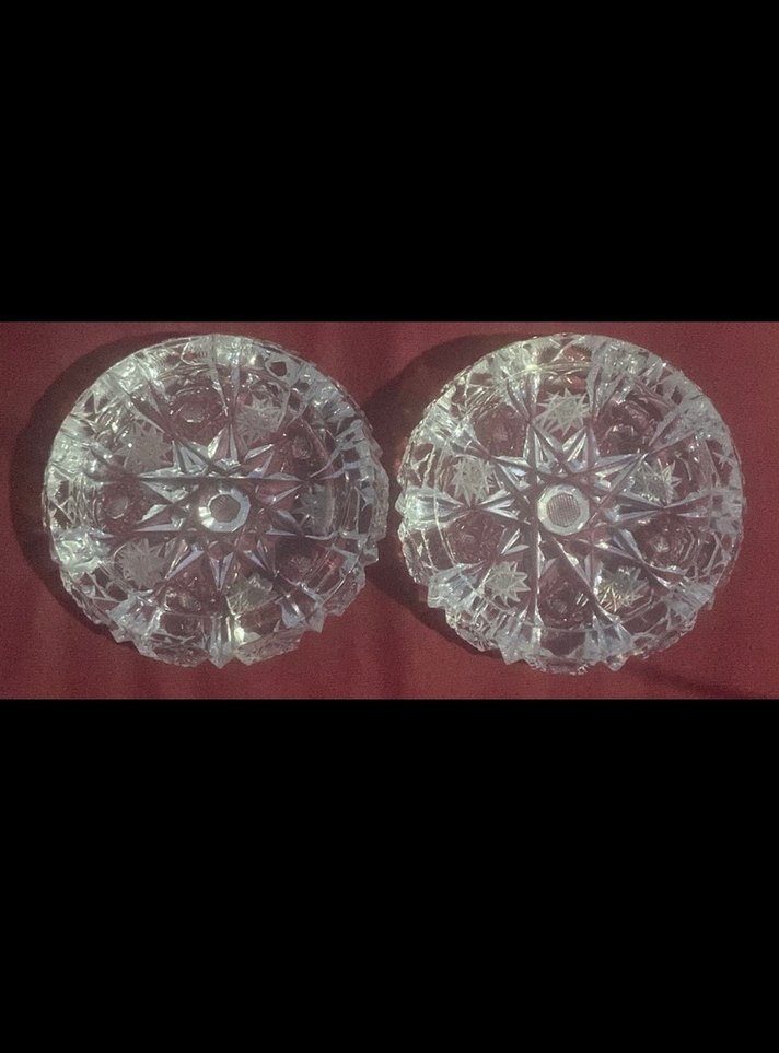 Vintage Soyut Desenli Cam Tabaklar - Görsel 4