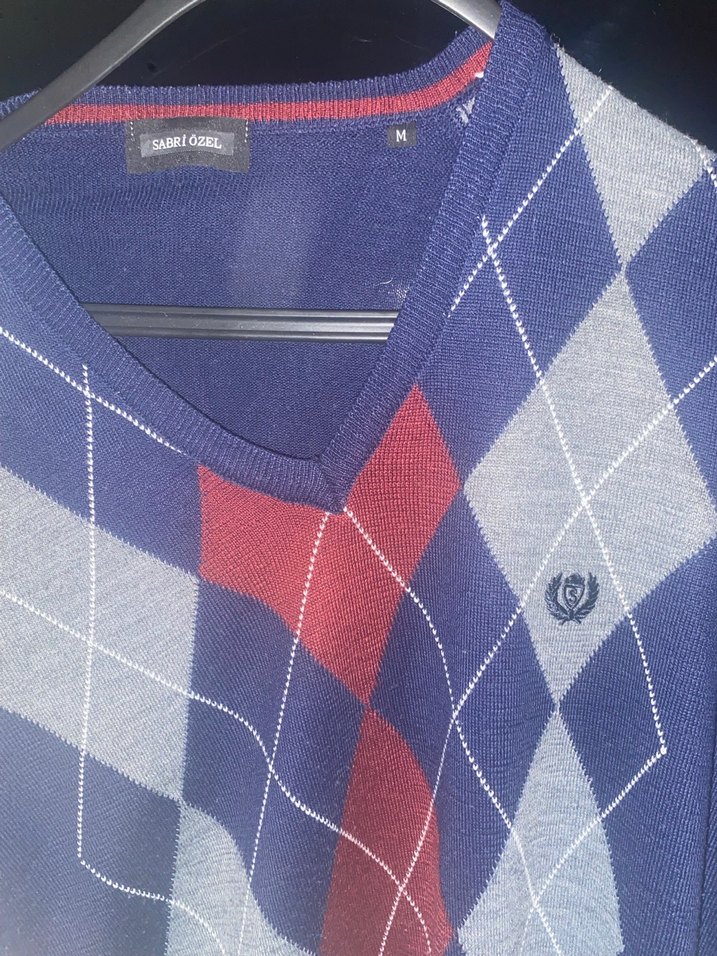 V Yaka Desenli Erkek Triko Kazak - Görsel 2
