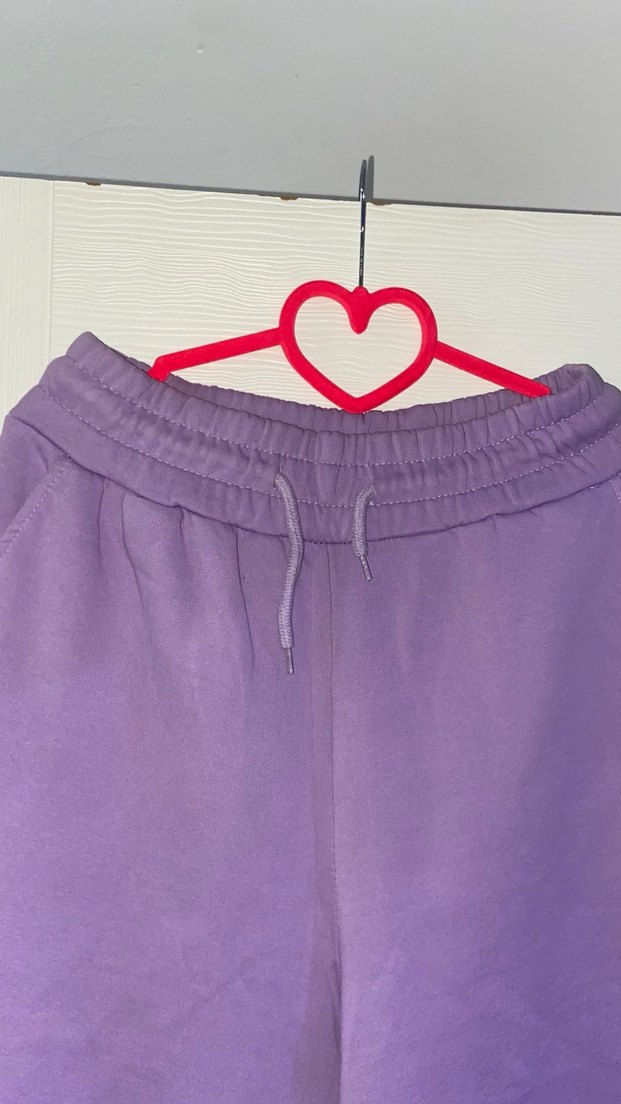 Pastel lila içi şardonlu İspanyol paça eşortman altı - Görsel 2