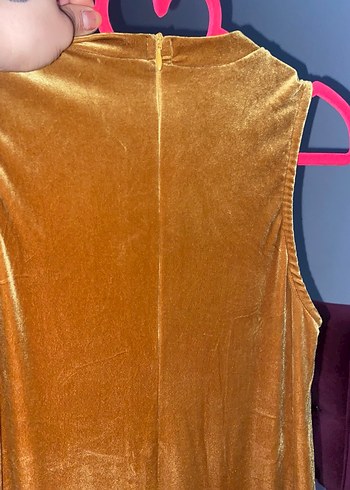 Altın Rengi süet kadife Uzun tulum - Görsel 2