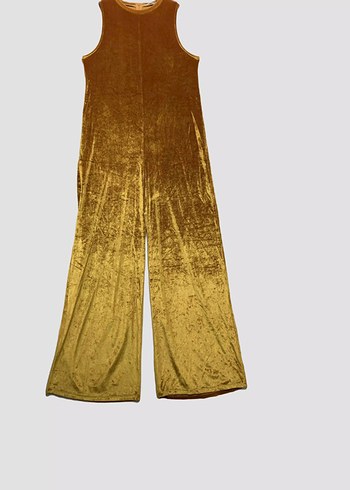 Altın Rengi süet kadife Uzun tulum - Görsel 8