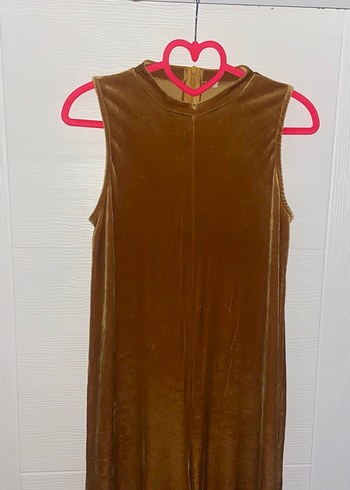 Altın Rengi süet kadife Uzun tulum - Görsel 4