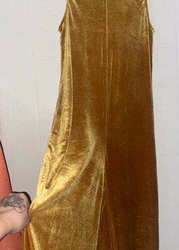 Altın Rengi süet kadife Uzun tulum - Görsel 5