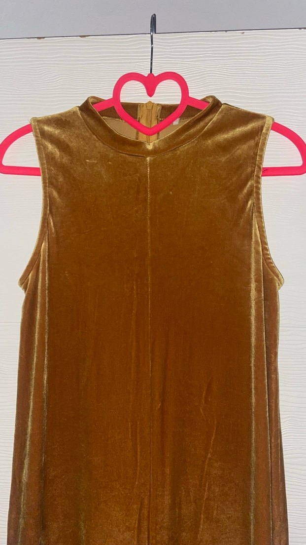 Altın Rengi süet kadife Uzun tulum - Görsel 3