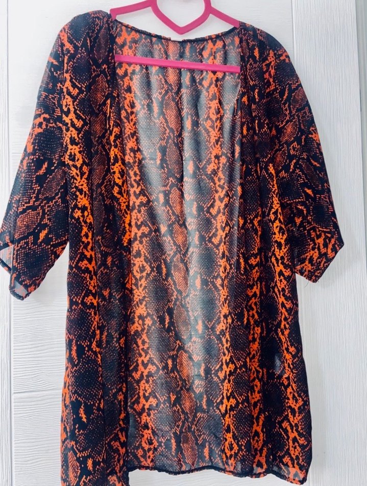 Kızıl Kahve yılan desenli plaj giyim - Görsel 2