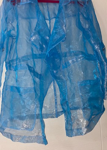 Şeffaf Mavi tasarım ceket / kimono