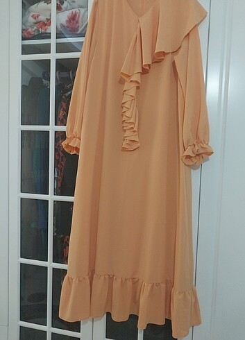 46 Beden turuncu Renk Refka elbise