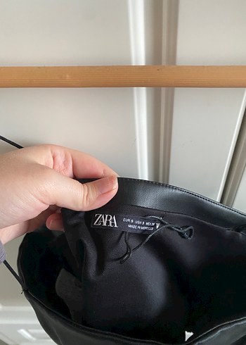 Siyah Deri Büstiyer Crop Zara - Görsel 2