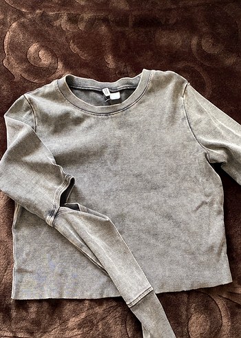 Gri Uzun Kollu bluz h&m - Görsel 3