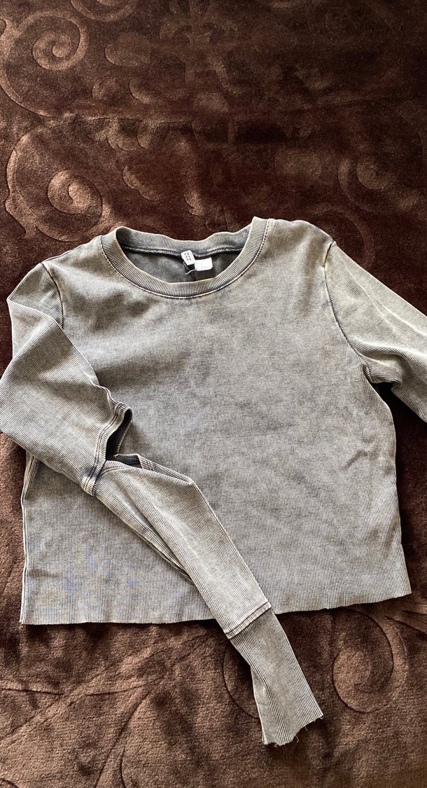 Gri Uzun Kollu bluz h&m - Görsel 3