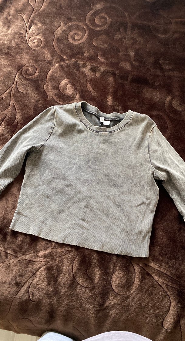 Gri Uzun Kollu bluz h&m - Görsel 2