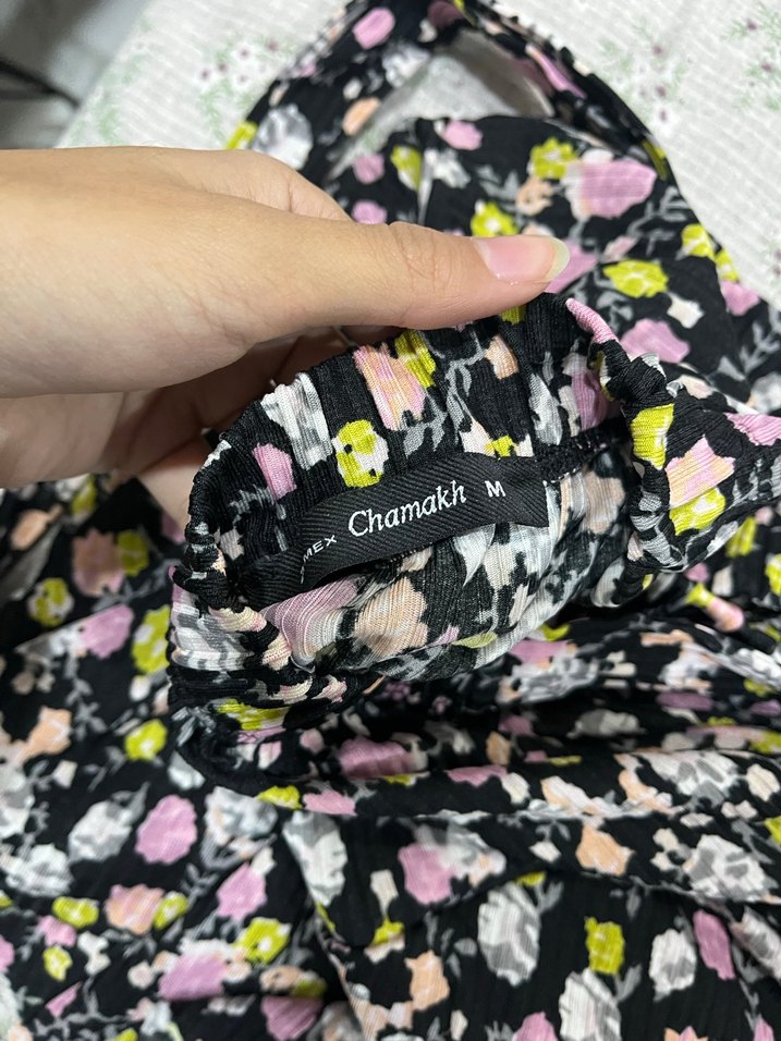 Renkli Çiçek Desenli Volanlı Midi Etek - Görsel 2