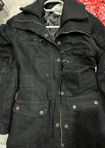 Düğmeli Siyah Deri Kadın Ceket - Görsel 4