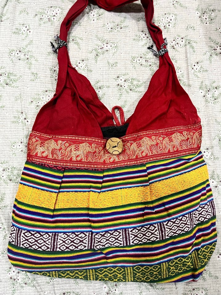 Boncuk Detaylı İşlemeli Yeşil Bohem Kadın Çanta - Görsel 2