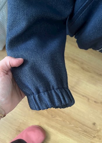 Lacivert Midi Denim Fermuarlı Ceket - Görsel 5