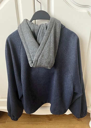 Lacivert Midi Denim Fermuarlı Ceket - Görsel 6