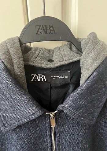 Lacivert Midi Denim Fermuarlı Ceket - Görsel 2