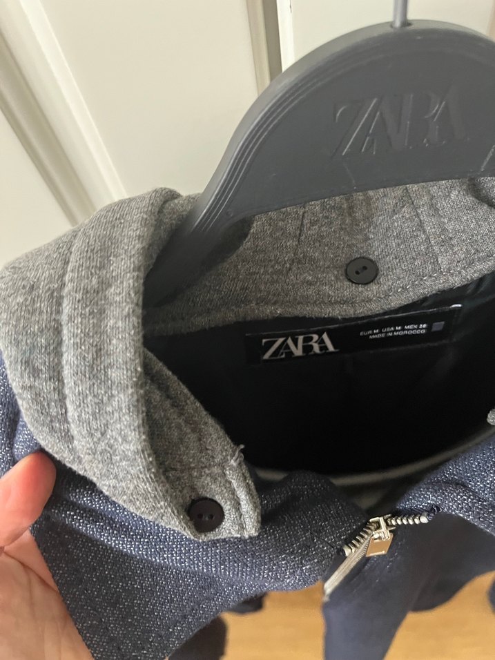 Lacivert Midi Denim Fermuarlı Ceket - Görsel 3