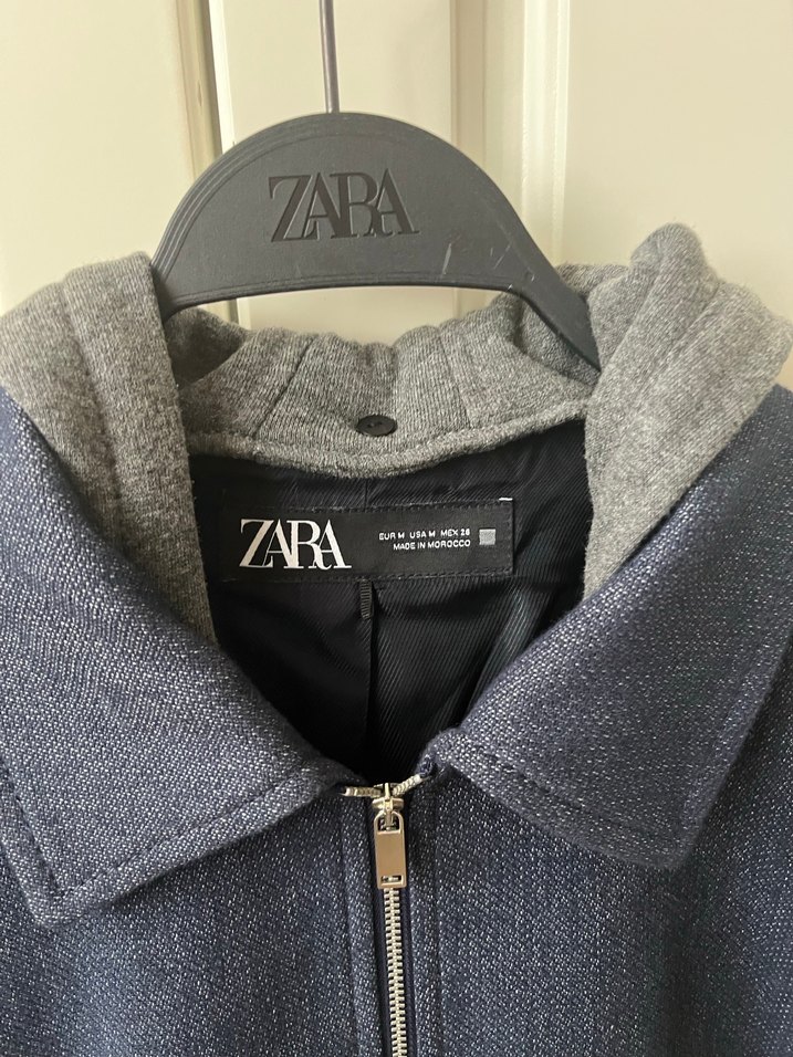 Lacivert Midi Denim Fermuarlı Ceket - Görsel 2