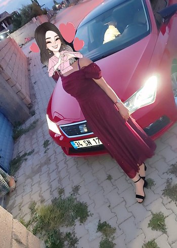 Bordo Straplez Uzun Salaş Elbise