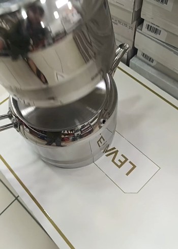  Beden gri Renk orijinal gümüş paslanmaz Çelik Çaydanlık Seti