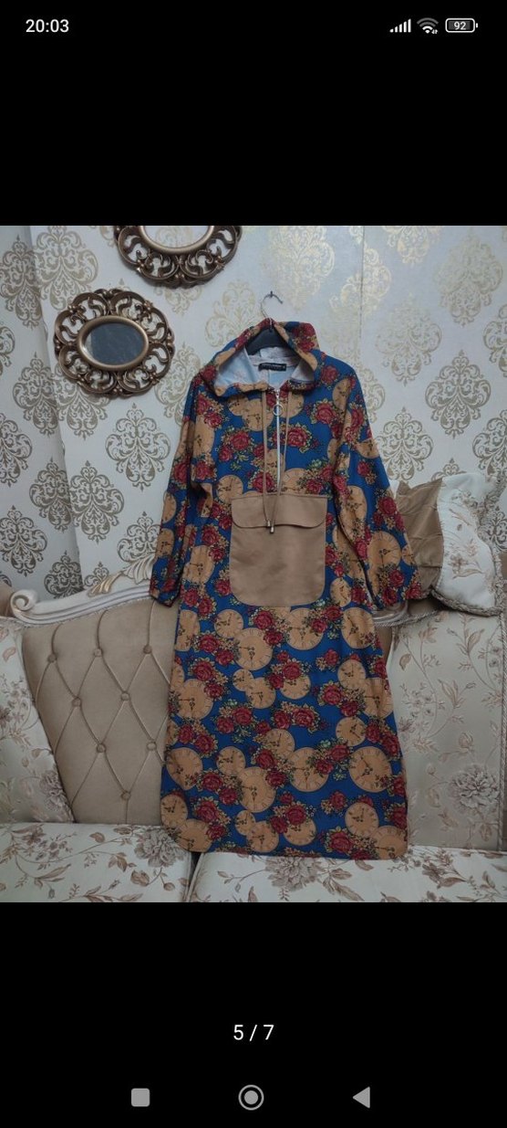 Bohem Uzun Renkli Kapüşonlu tunik tarzı - Görsel 2