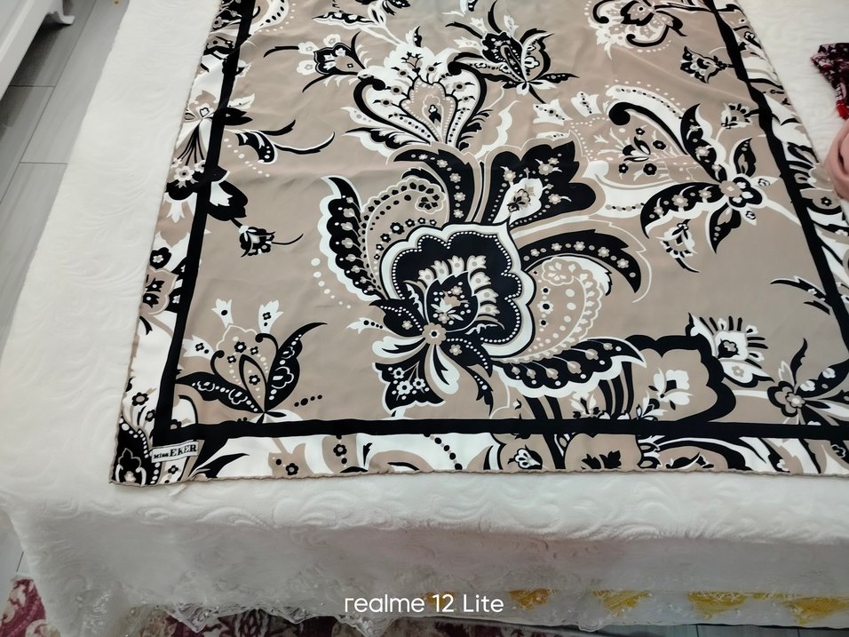 Bohem Tarz Kadın eşarp Kahverengi ve Gri - Görsel 2