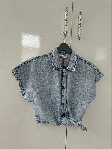 11-12 Yaş Beden Zara kız çocuk jean gömlek