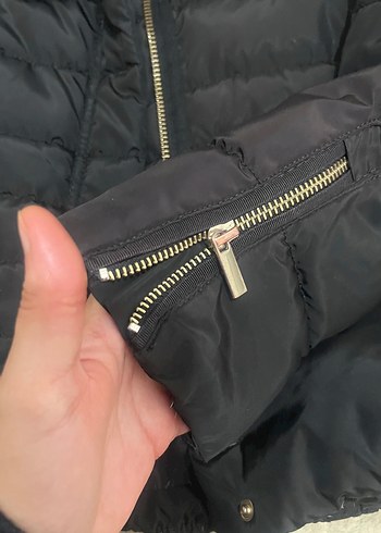 mango Siyah Fermuarlı Kadın Kışlık Mont - Görsel 4