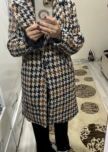 Kahverengi Cep Detaylı Midi Kadın Kaban - Görsel 2