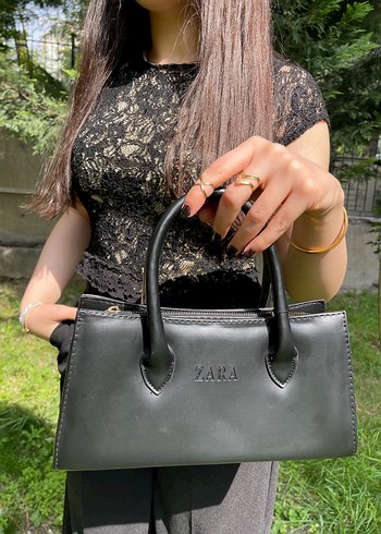 Zara Zara Siyah Deri Kadın Çanta