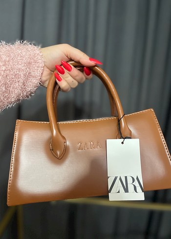 Zara Kahverengi Deri Kadın Çanta - Görsel 2